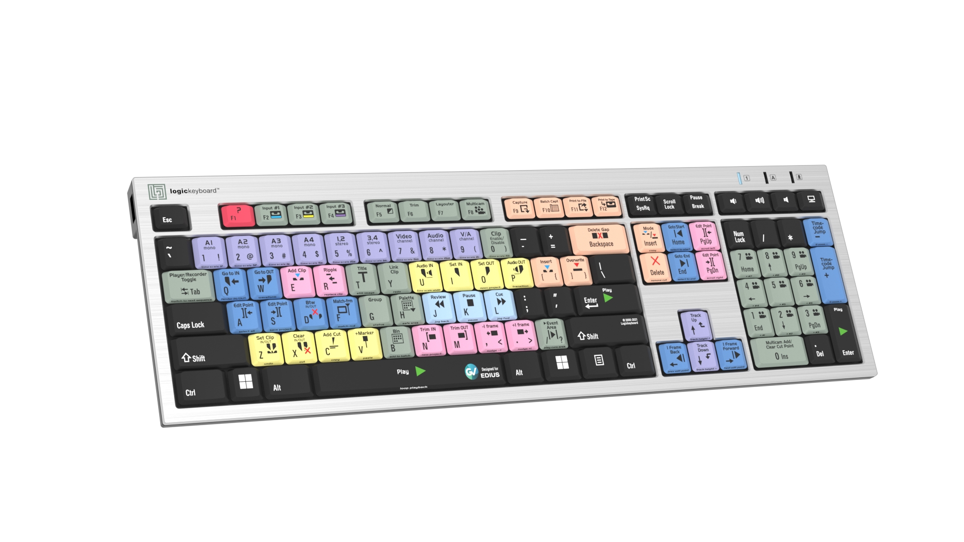 Logickeyboard Grass Valley Edius PC Slimline Keyboard